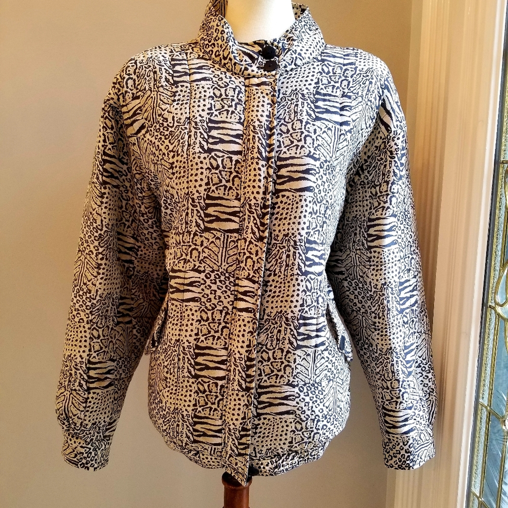 Anna and Frank leopard/zebra print silk jacket